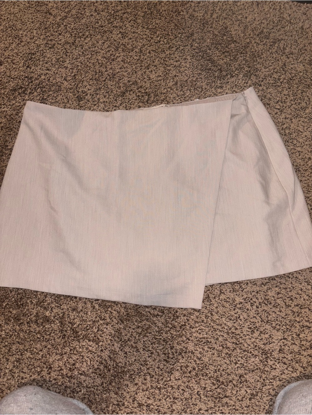 Abercrombie & Fitch Light Grey Mini Skirt - Wrap Panel